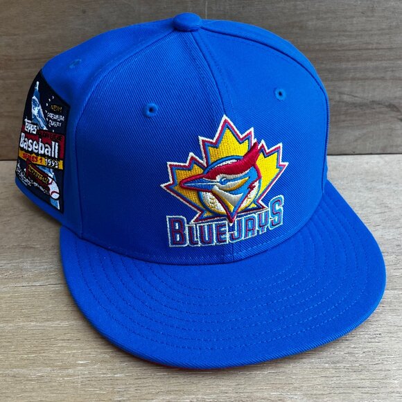 MITCHELL & NESS TOPPS TORONTO BLUE JAYS FITTED 7 3/8 HAT Structured NEW - Picture 1 of 6